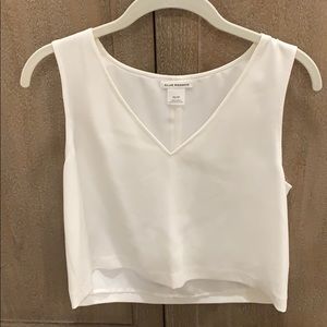 Club Monaco White silk cropped tank XS